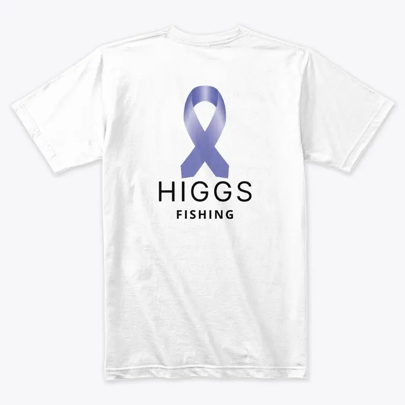 Higgs Fishing Cancer Ribbon White SS Tee