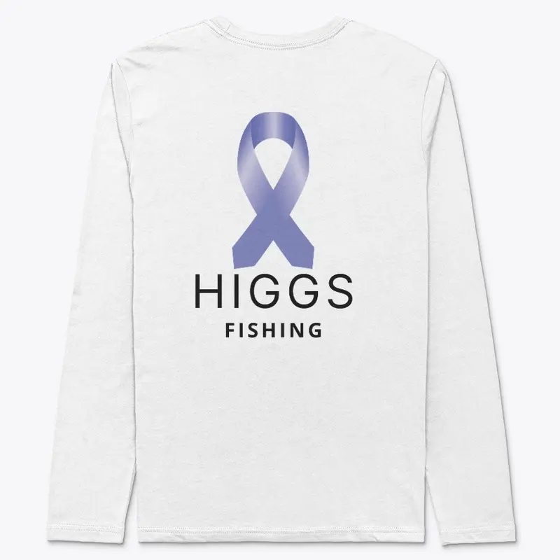 Higgs Fishing Cancer Ribbon LS White